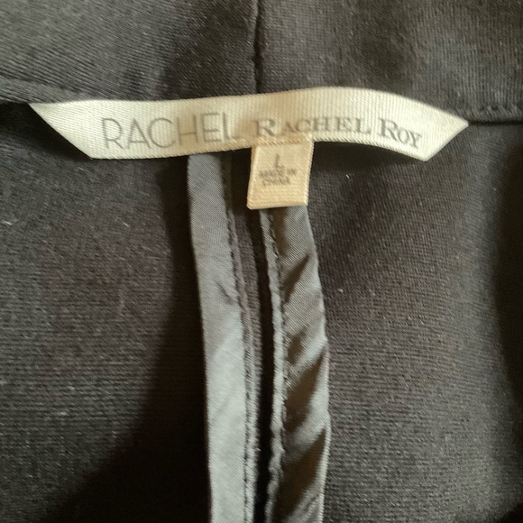 Rachel Roy L black knit fall one button blazer with  pockets. - Picture 4 of 5